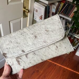 Real Leather Cowhide Clutch
